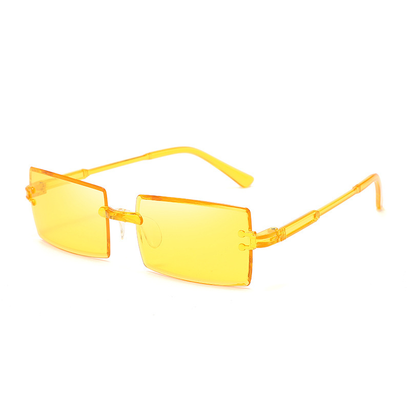 Frameless Square Gradient Ocean Lens Sunglasses Women Stylish_voghion.com