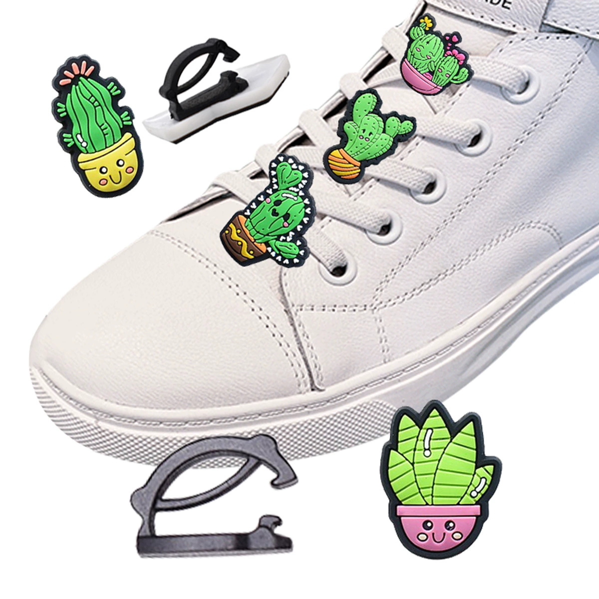 Зажим для обуви Аксессуары ПВХ мягкий клей мультфильм кактус застежка для обуви шнурки украшения