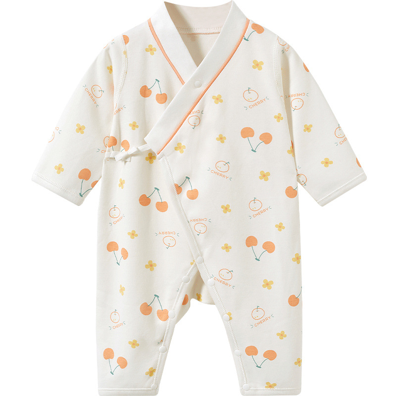 Ropa de bebé recién nacido Primavera, otoño y verano recién nacido algodón Delgado 0 Niño 3 meses y Shang Luna Llena mameluco bebé mono