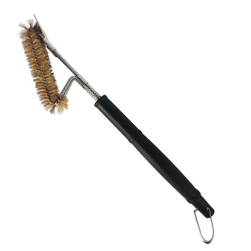 Cepillo de limpieza para barbacoa de tres cabezas de 18 pulgadas, cepillo de alambre para parrilla, cepillo de tres capas, cepillo de limpieza para parrilla al aire libre