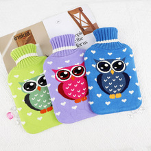 注水热水袋兔毛布套天然橡胶加长热敷暖被窝