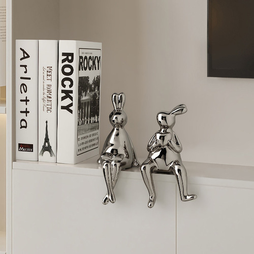 Beihanmei creative electroplated rabbit wine cabinet decoration ornaments high-end entrance hall living room book TV cabinet home furnishings