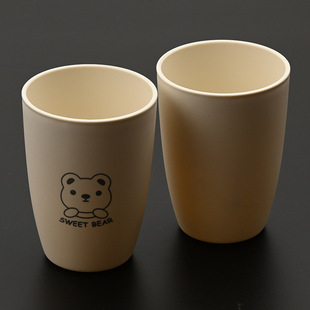Pp Cartoon Cute Bear Anti-Fall Kidsren's Water Cup 350ml Household Plastic Drinking Cup Commercial Drinking Water Cup