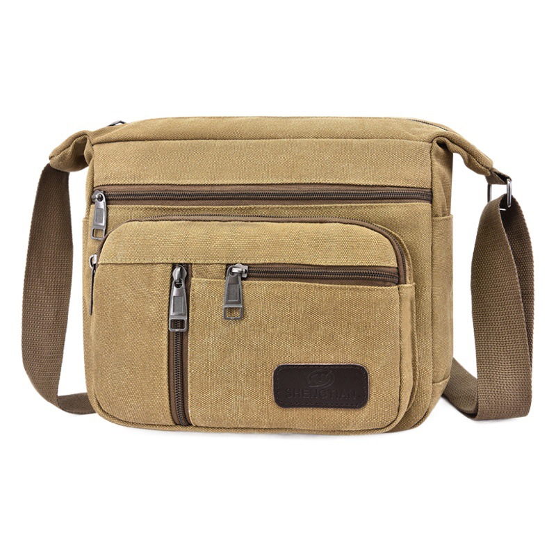 Moda de moda de los hombres de lona bolsa de hombro multi-compartimiento casual bolso de los hombres de gran capacidad bolsa de mensajero de los hombres