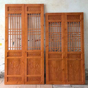 Customized Dongyang Wood Carving Antique Doors and Windows Solid Wood Wooden Doors Bedroom Doors Wooden Doors Partition Walls Cut Out Doors and Windows Simple Doors and Windows