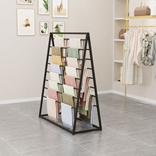 服装店围巾丝巾布料双面展示架中岛货架架子毛巾包装纸收纳陈列架