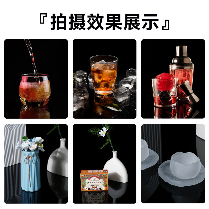 黑色倒影板40*40cm镜面反光板双拍照道具静物摄影首饰珠宝金背景