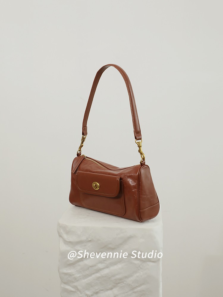 軽奢で高級感のあるレトロなハンドバッグ、春の新作、牛革の脇の下バッグ、シングルショルダー、斜め掛けバッグ、レディースバッグ、レトロスタイル、多用途