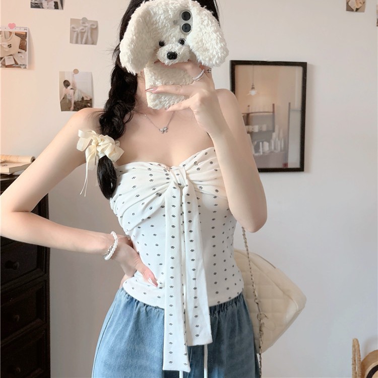 6142 # Pure Lust Hot Girl Tube Top Women's Summer One-Shoulder Sleeveless Tight Sexy Breast-Wrapped Inner Top