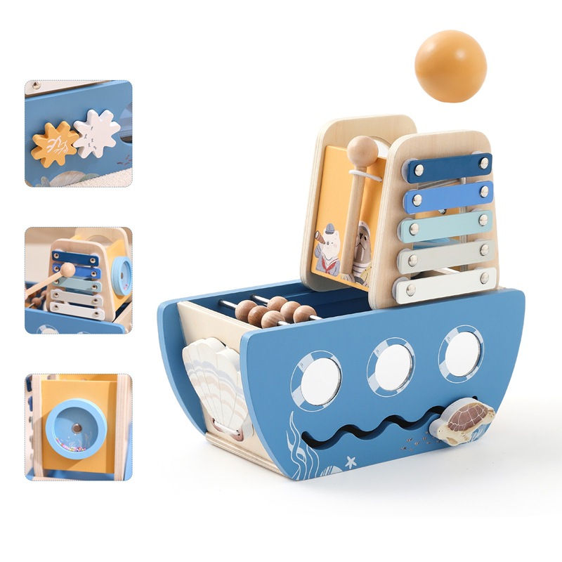 Montessori Baby Puzzle Educación temprana Juguete cinco en uno multifuncional Elementos del océano