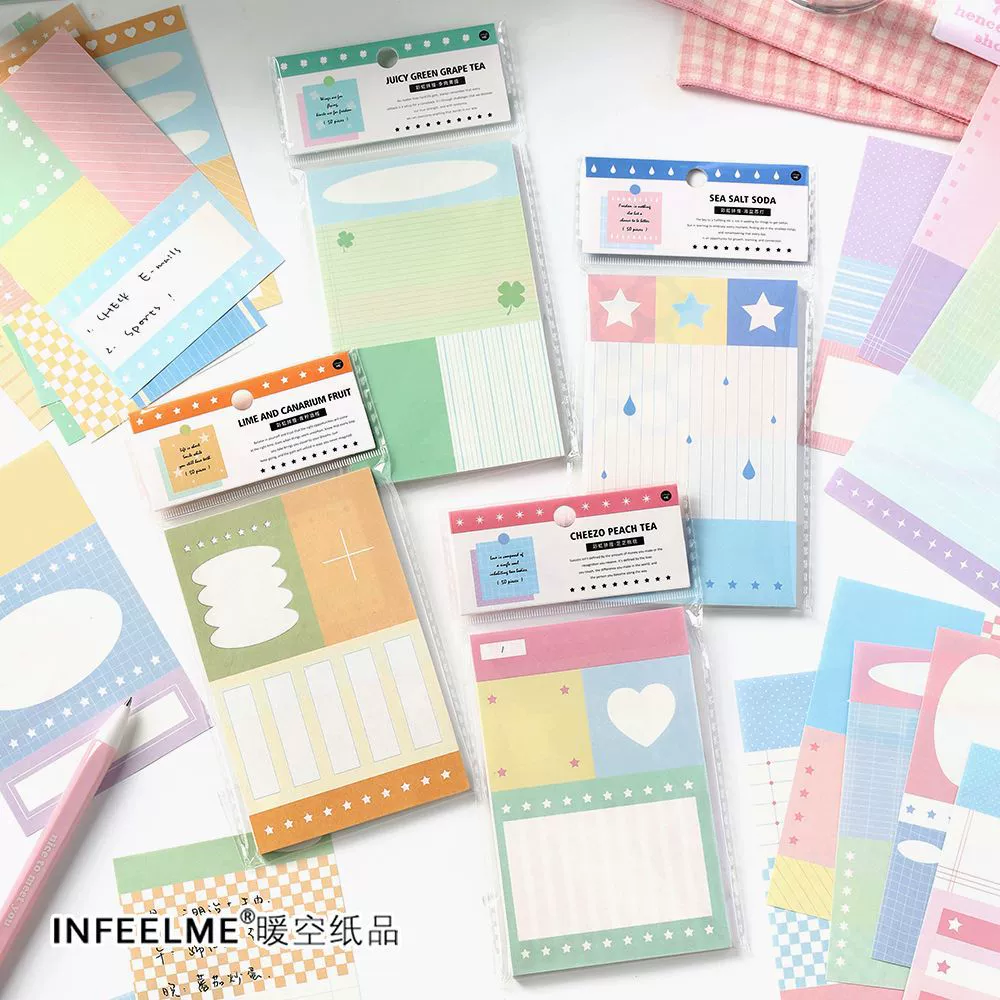 Infeel.Me серия радужных соединений, бумага для письма, блокнот в корейском стиле, простой стиль ins, материал для заметок, бумага