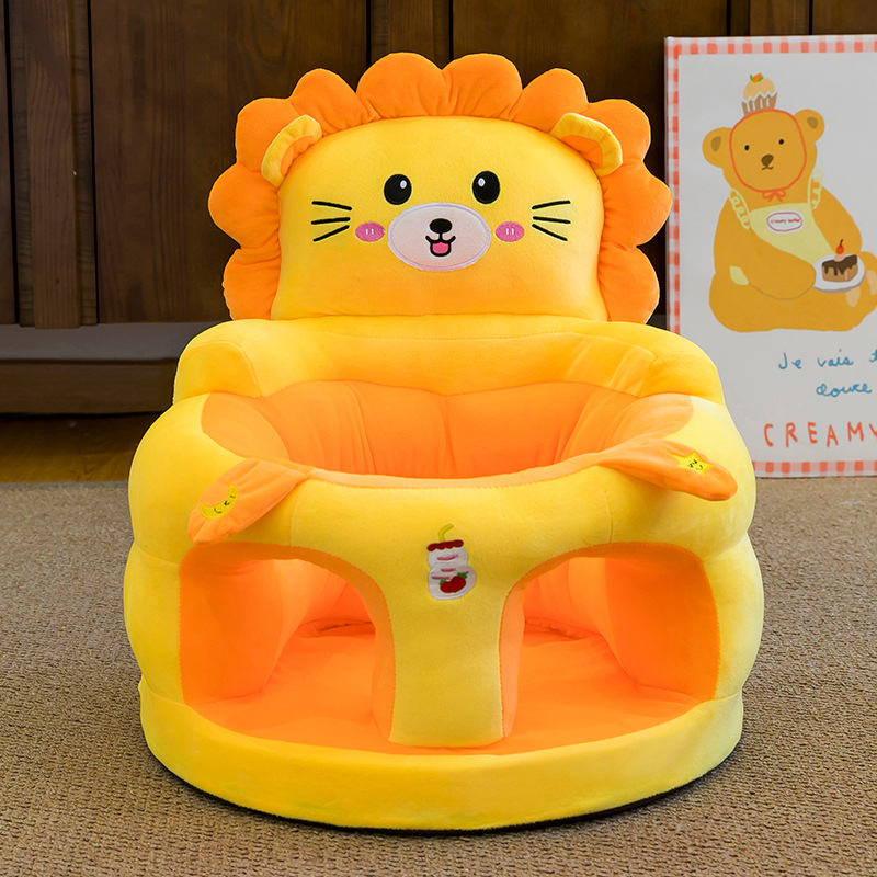 Asiento de aprendizaje para bebés anti-caídas, asiento de dibujos animados para bebés que aprenden a sentarse en un pequeño sofá sin lesiones espinales.