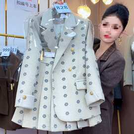 加棉保暖2025秋冬新款女士西装休闲风时尚套装短裙设计师套装828