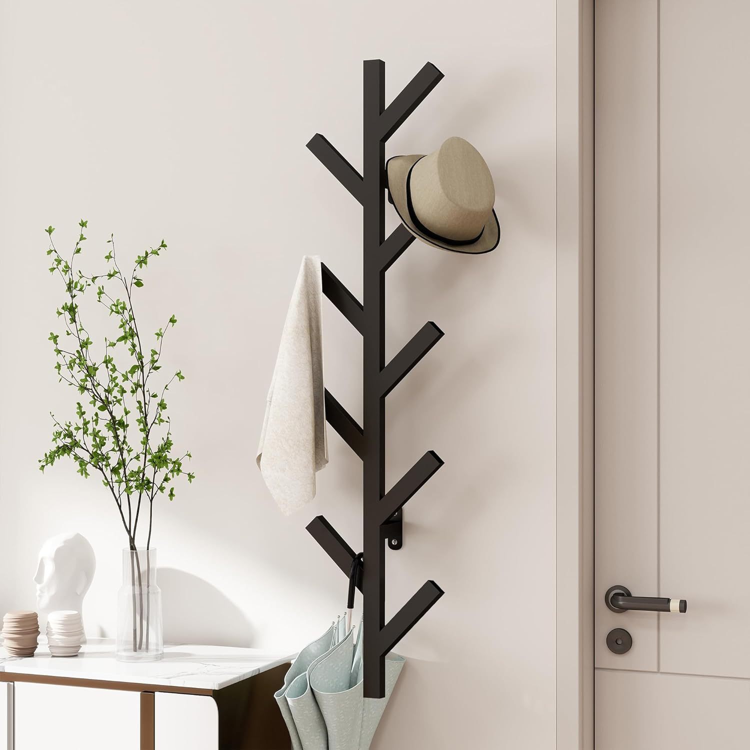 Cross-Border Industrial Style Wall-Mounted Clothes Rack, Home Clothing Store Coat Rack Manufacturer, Sundries Rack Wholesale, Plus Size Black and White