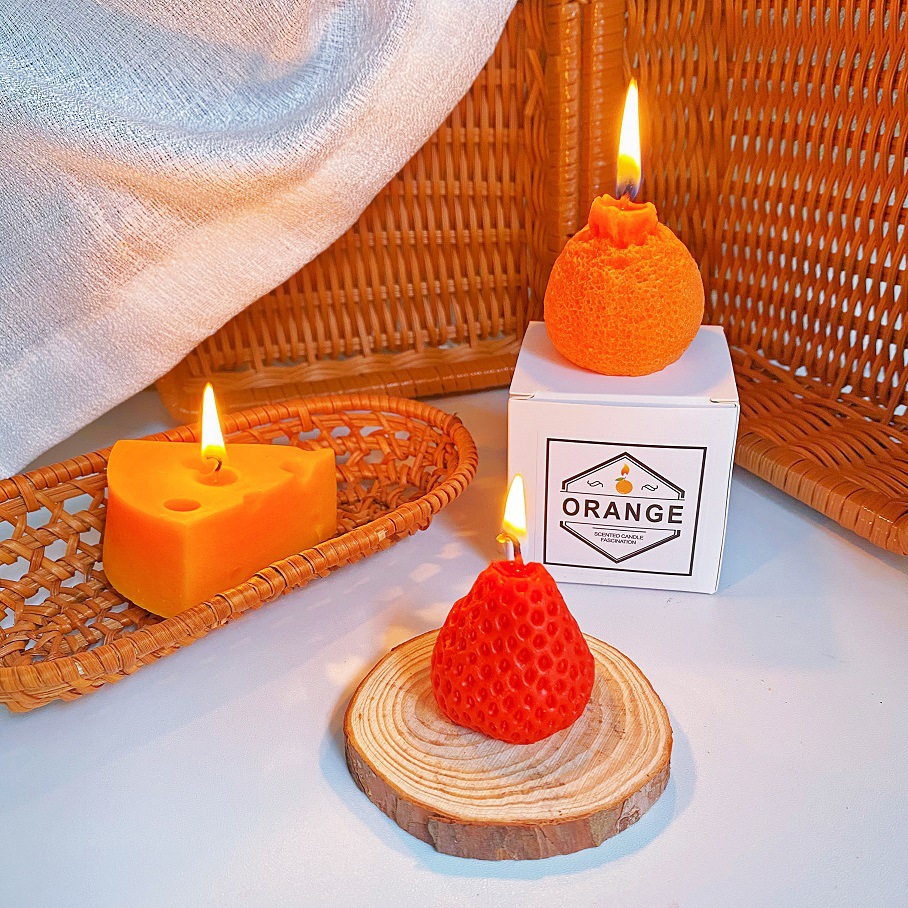 Nordic Instagram-worthy "Ugly Orange" Fruit Scented Candle for Home – Perfect for Romantic Candlelight Dinners, Aromatherapy, and Stylish Photo-Ready Decorations