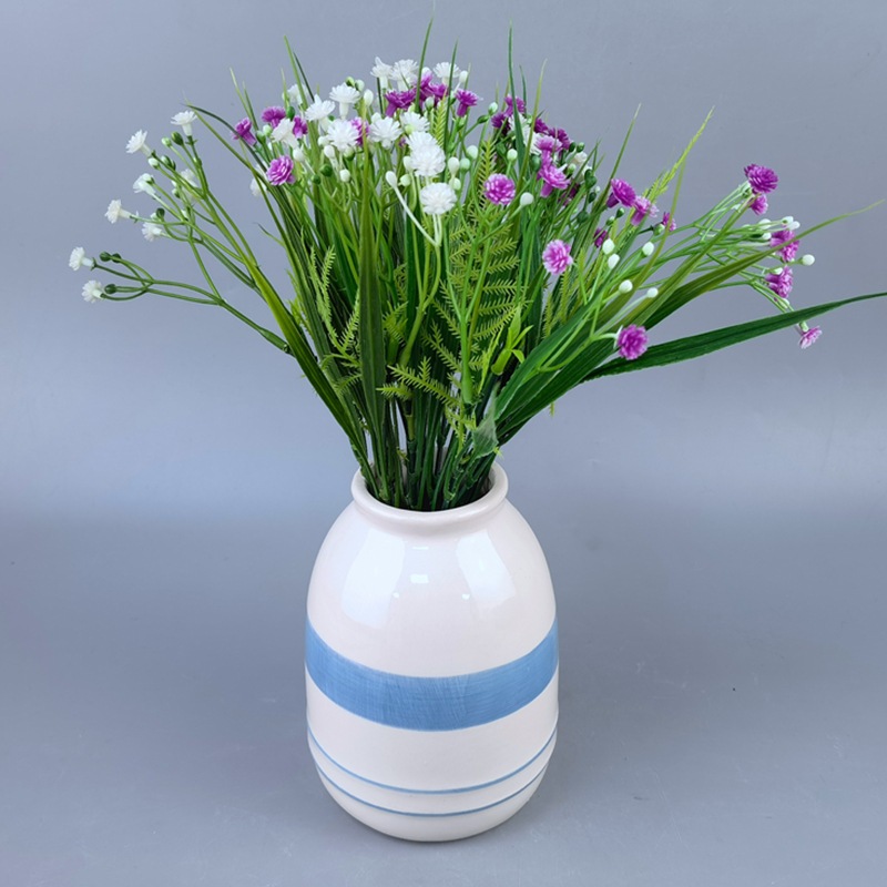 Jarrón nórdico pintado a mano, jarrón de cerámica para flores secas, adorno decorativo para el hogar estilo INS, jarrón grande hidropónico hecho a mano en colores Morandi.