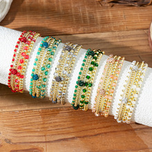 波西米亚度假风水晶钻球串珠手链套装ins小众设计感米珠手串批发