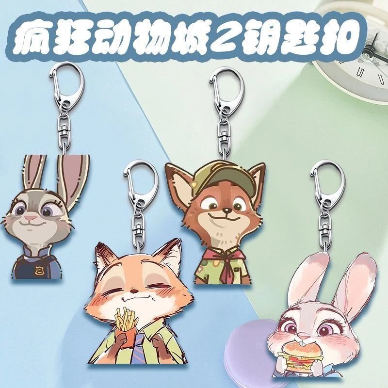 Colgante Mad Animal City Nick Judy llavero acrílico doble cara de alto valor de la cara bolsas escolares adornos colgantes regalos