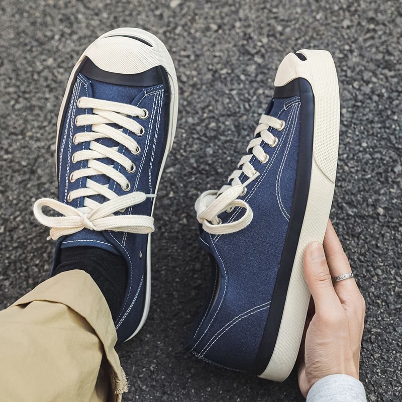 Canvas Shoes with Open-Toe Design, Niche Style, Breathable Summer Sneakers for Men, Korean Retro Casual Sports Trendy Shoes