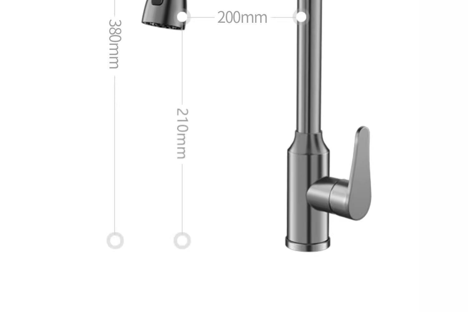 Kitchen faucet pull-out sink, kitchen sink, household cold and hot two-in-one pressurized splash-proof rotating room, all copper undefined