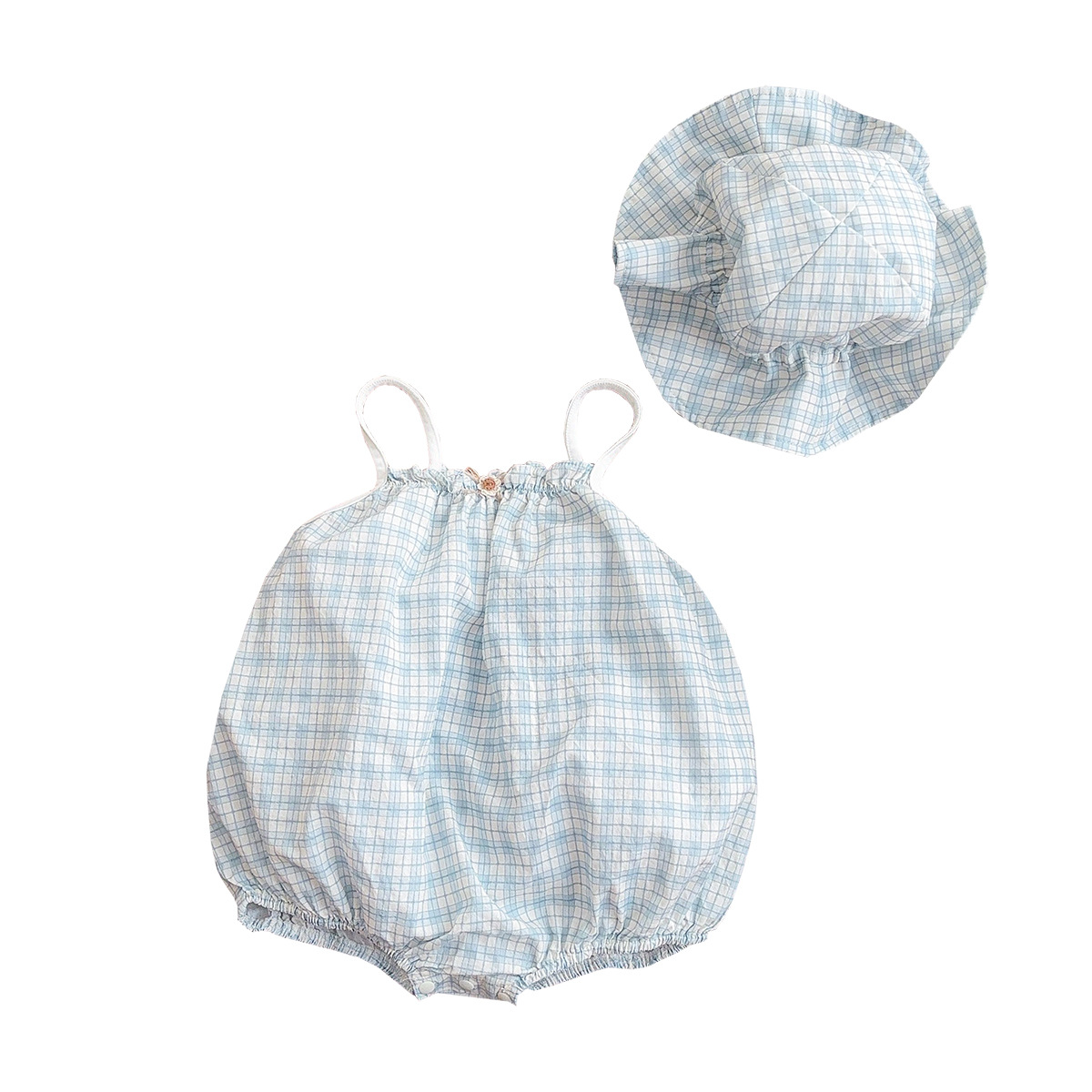 Vestido de una pieza de verano para bebé, mamelillo triangular a cuadros, 1-3 años, una nueva ropa de salida para recién nacidos