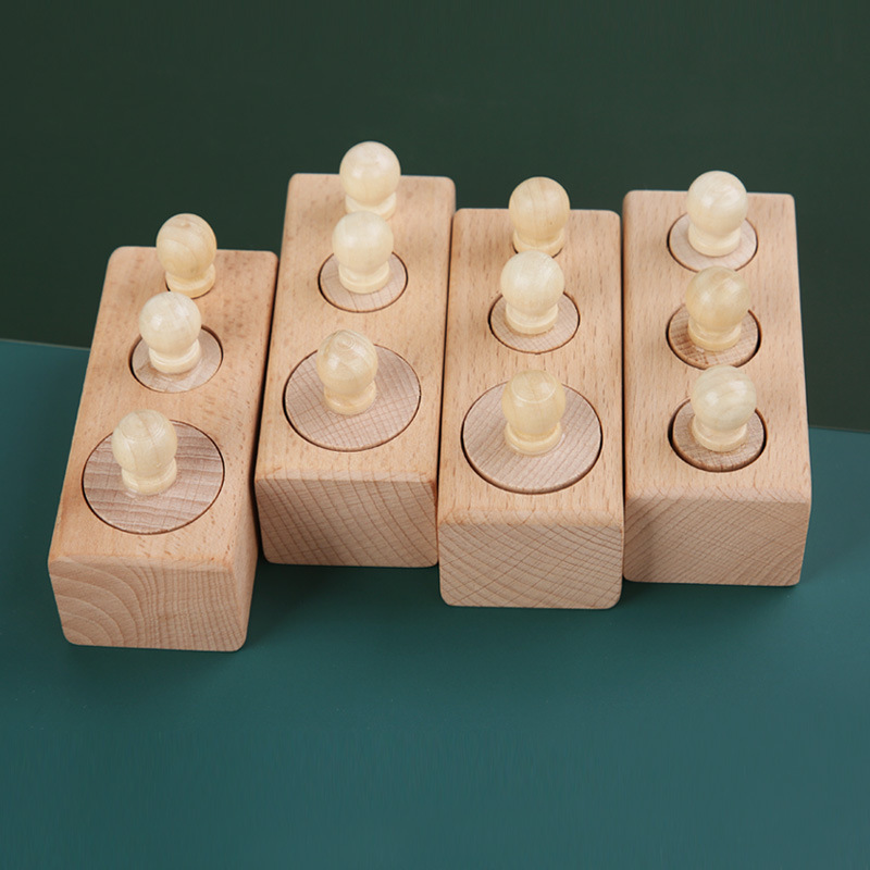 Madera Montessori ayudas didácticas de los niños educación temprana educativa iluminación cognitiva color socket cilindro