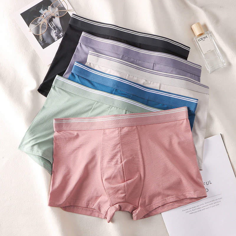 Factory wholesale men's underwear modal cotton plus size youth breathable comfortable solid color boxer underwear men