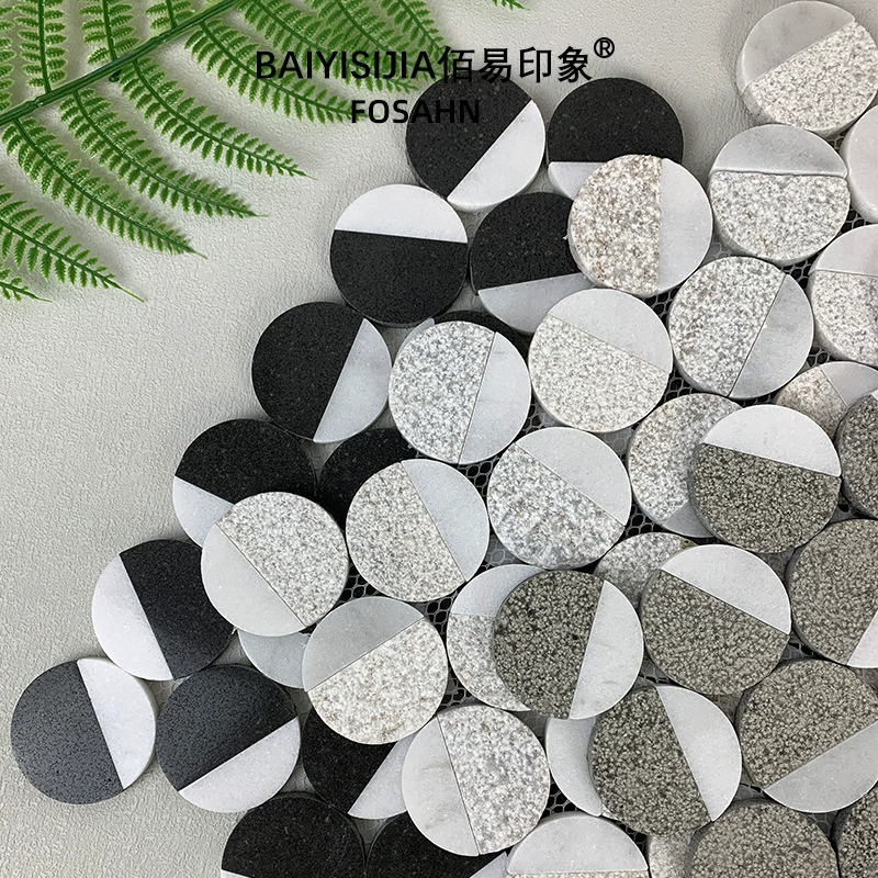 Marble round mosaic, wall villa, stand, decorations