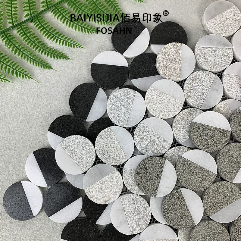 Marble round mosaic, wall villa, stand, decorations