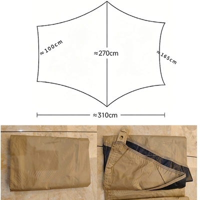Cross-border car side tent camping black vinyl canopy portable canopy outdoor tent car side tent sunshade (Avtomobil yan çətirləri) - only-the-curtain-accessories-not-includedkhaki-colored-blackout-vinyl-fully-sealed-waterproof-27-31m-car-side-awning