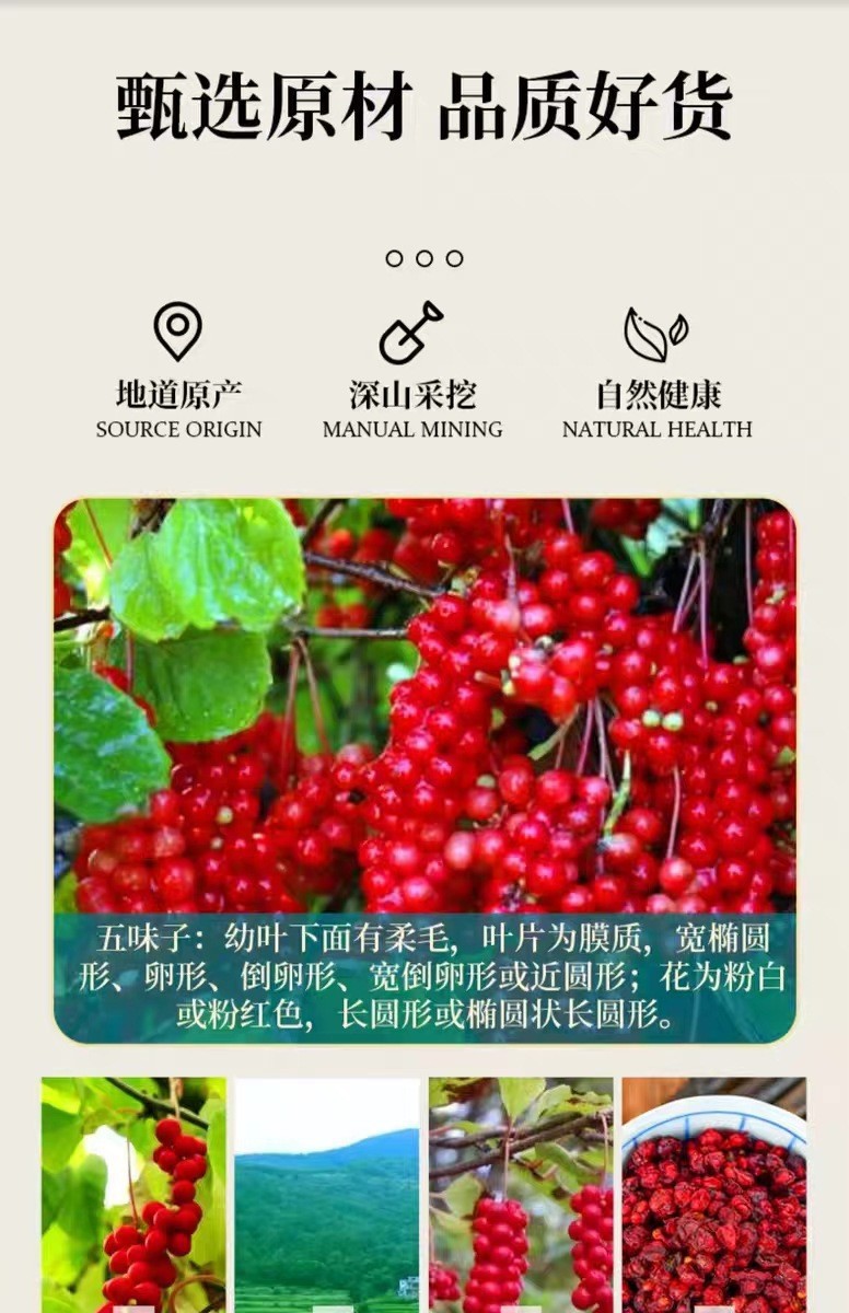 Dried Schisandra Berries Wu Wei Zi North五味子 Tea Wine Congee 500g Sulfur-Free key features