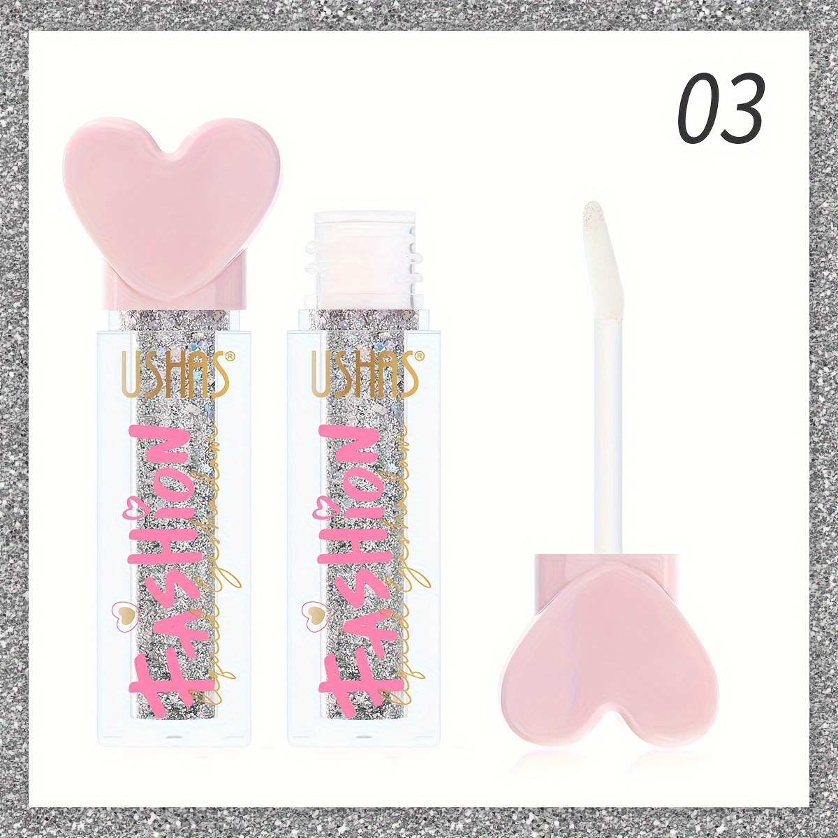 USHAS Sombra de ojos líquida de punto transfronterizo europeo y americano, película fina y brillante, sombra de ojos líquida impermeable de larga duración de alto brillo LG2533