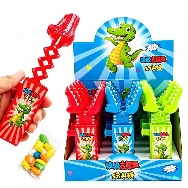 Tiktok Net red popular cartoon retractable crocodile pliers Toy candy space pliers creative children's candy toys wholesale