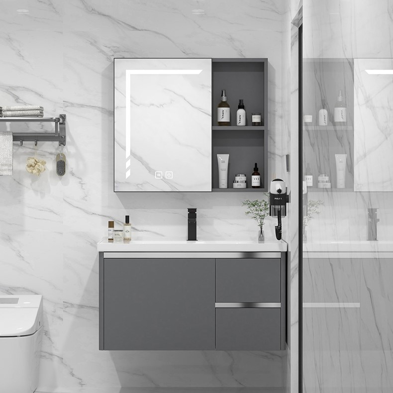 Nuevo gabinete de baño combinado espacio aluminio lavabo cerámica lavabo