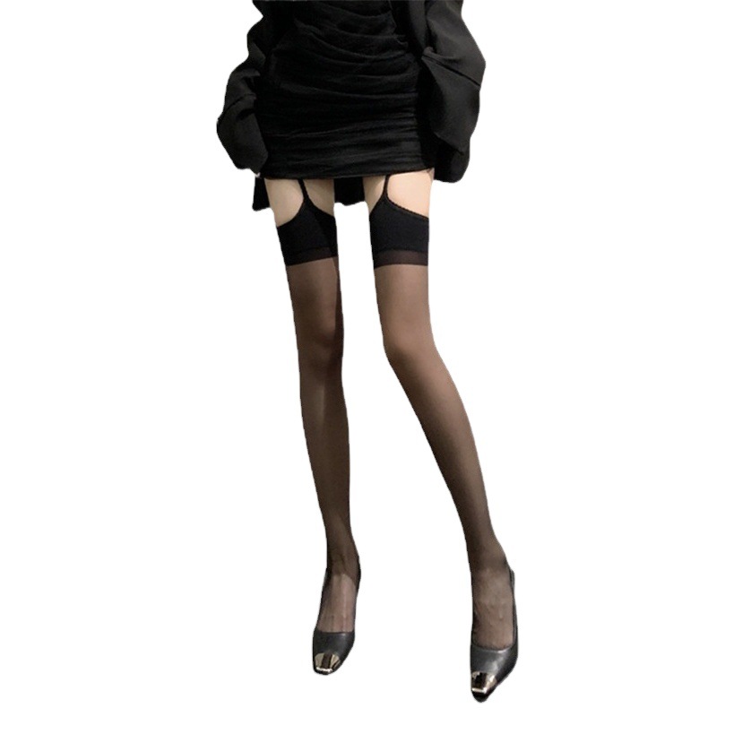 Tirantes de encaje Medias Blancas de mujer al por mayor sexy negro seda negro pantimedias ultrafinas medias altas