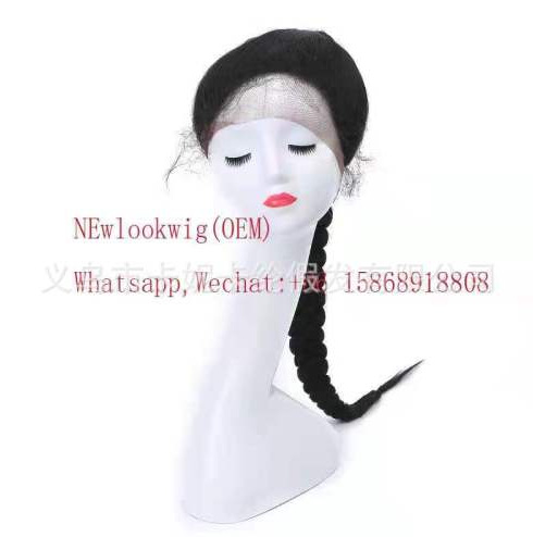 Europa y los Estados Unidos comercio electrónico transfronterizo Amazon frente encaje trenzado de dos hebras grandes trenzadas europeas y estadounidenses pelucas negras en stock 007