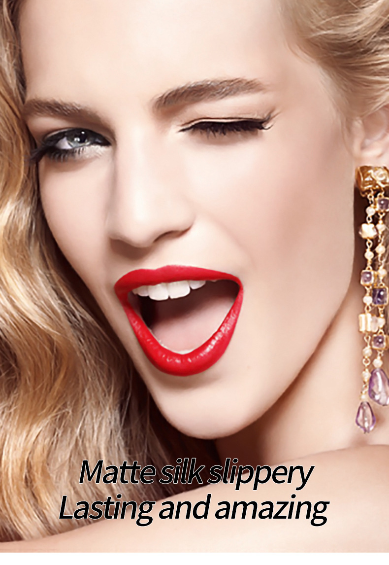 VIBELY Matte nude lip liner pen Lip gloss Set, non-stick cup, non-fading liquid lip gloss, cross-border details Picture