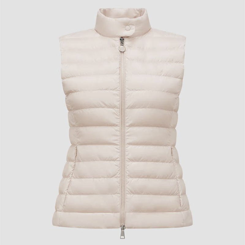 Mengjia Mengkou 2025 New Style Stand-Up Collar Waist-Cinching Ribbed Women's down Vest Jacket Versatile Casual All-Match