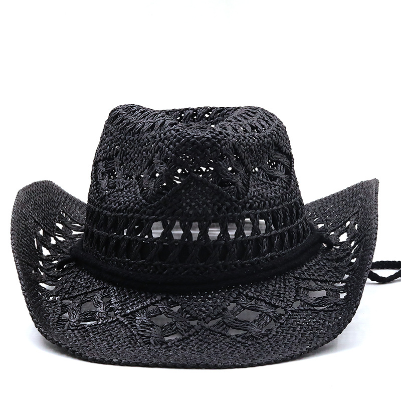 Fashion Sunscreen Cowboy Hand-woven Straw Hat display picture 2