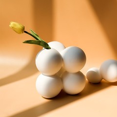 陶瓷花瓶白色小清新乾花滿天星插花現代水培客廳歐式擺件家居裝飾