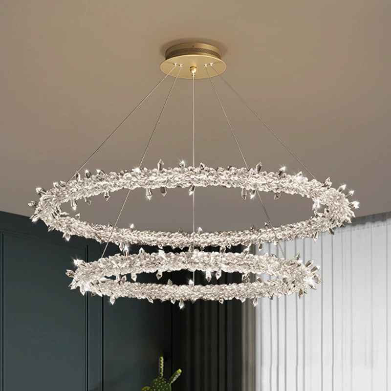 Creative lights for living room, LED decorations for bedroom, modern crystal pendant, ceiling lamp, light luxury style, simple and elegant design