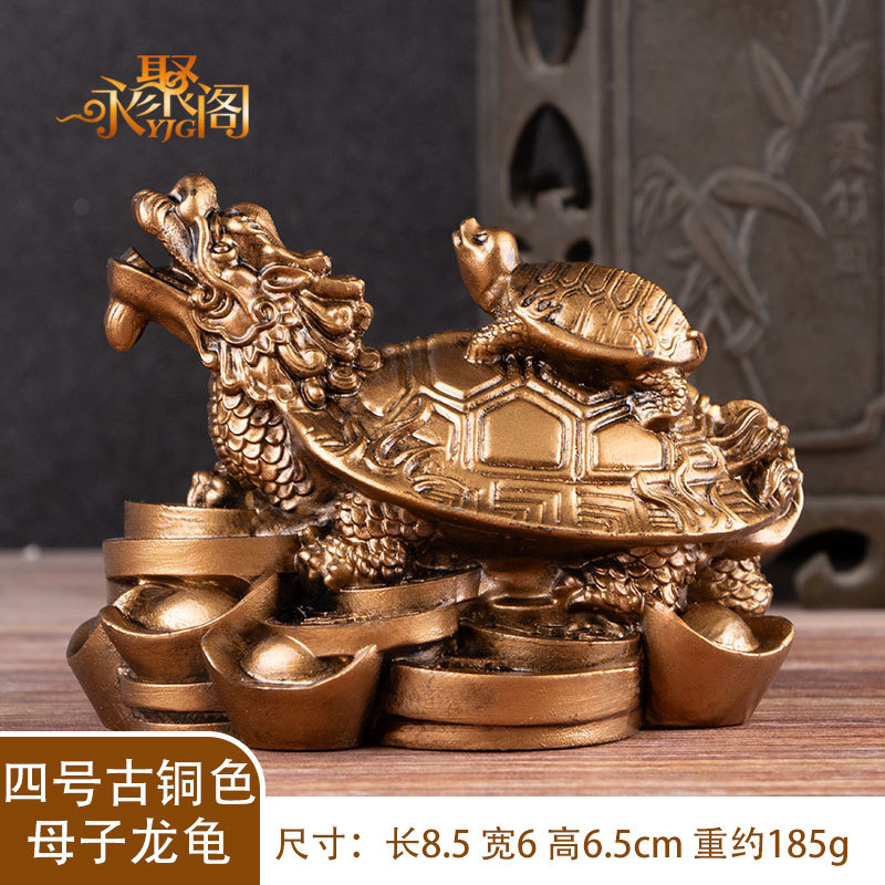Figura decorativa dragón-tortuga feng shui