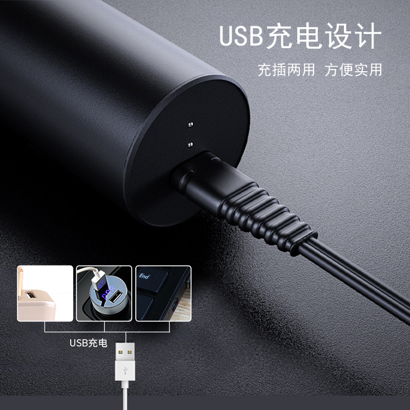 跨境廠家新款電動理髮器電推剪成人兒童 數顯防水USB推子家用水洗