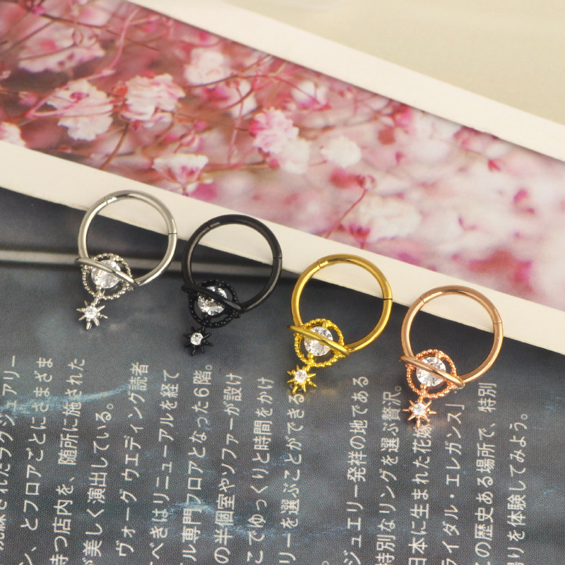 Pointed titanium steel lip stud product view