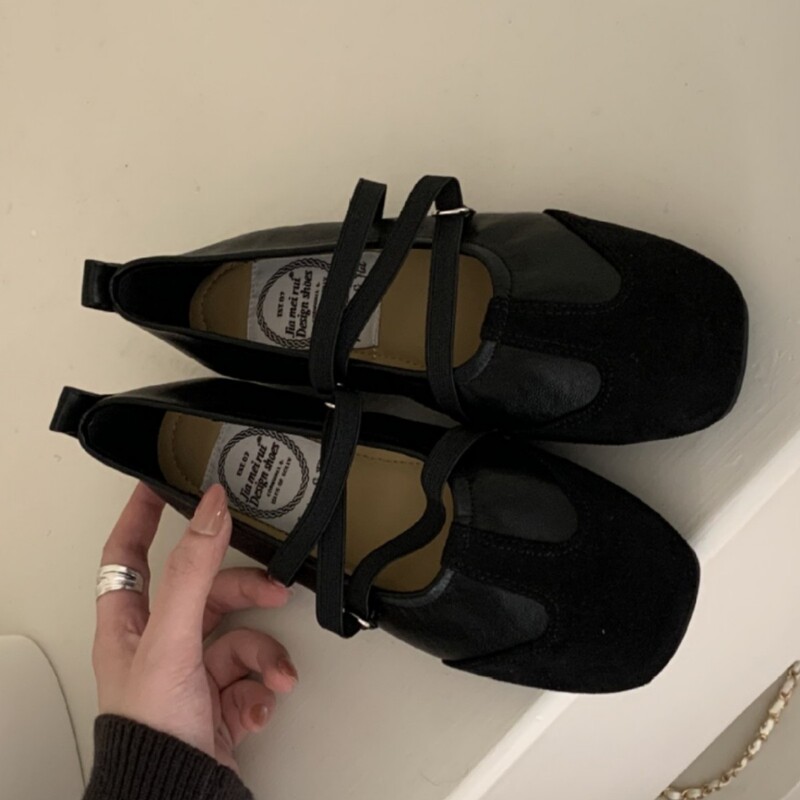 Zhr Korean Flat-Soled Moral Training Shoes for Women 2025 New Style Slip-On Soft-Soled Shallow-Mouth Flats Ins Simple Commuter Women's Shoes