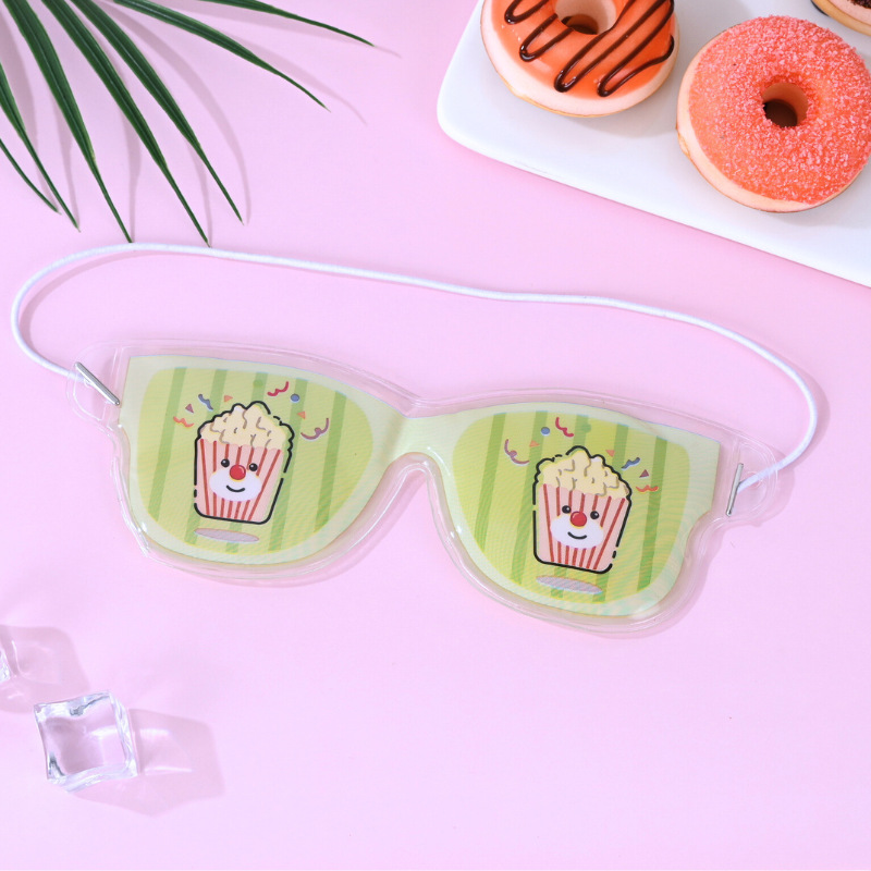 Cuadrado palomitas de maíz hielo eye mask
