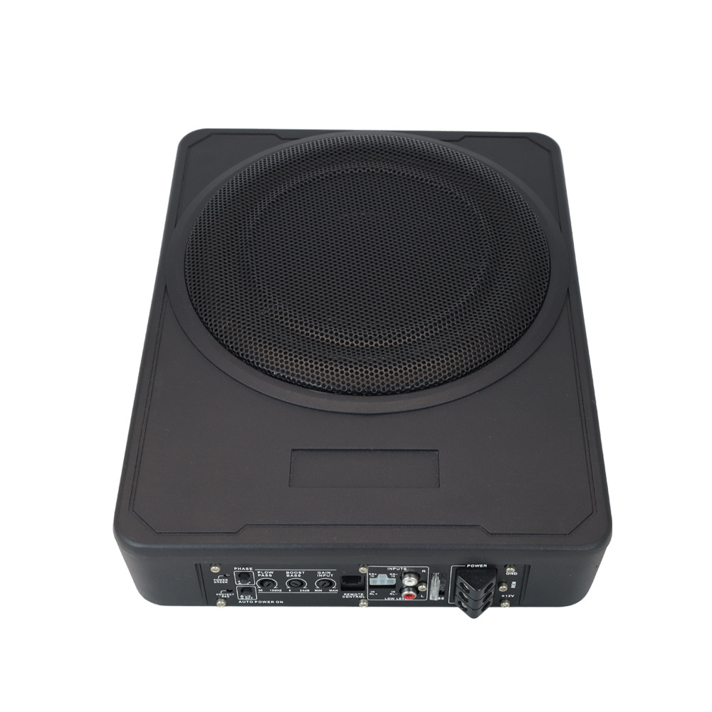 Car 8 inch 10 inch ultra-thin subwoofer car audio pure bass active subwoofer with wire control all aluminum alloy