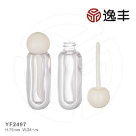 爆款波浪纹异形高透双壁唇彩瓶唇蜜管唇釉管彩妆包材逸丰工厂批发