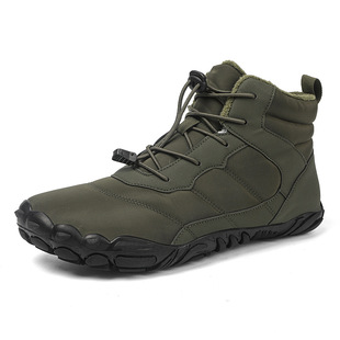 Cross-border five-finger shoes snow boots non-slip outdoor snow shoes cotton-padded shoes insulation cold-resistant men's and women's cotton-padded shoes Short-top five-finger shoes