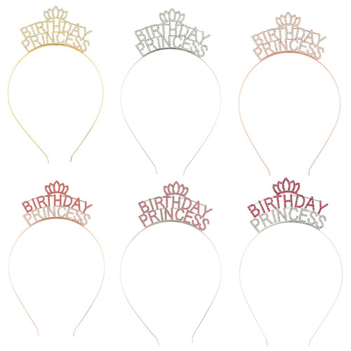 European and American fashion birthday crown tiara BIRTHDAY PRINCESS birthday princess party headband wholesale